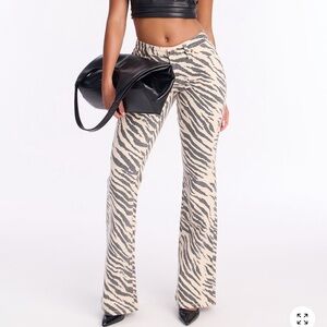 Can’t Tame Me Zebra Print Flare Jeans